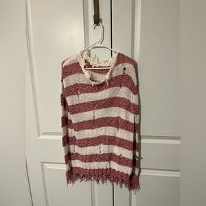 Honey Belle Red and White Striped Sweater